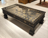 Indian Antique Brass Work Solid Wood Coffee Table C39